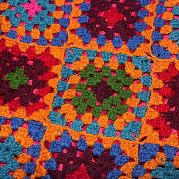 FARM RIO Patchwork Coat Quilted Crochet Sweater Sleeve Trench Boho Print Jacket - Picture 15 of 16